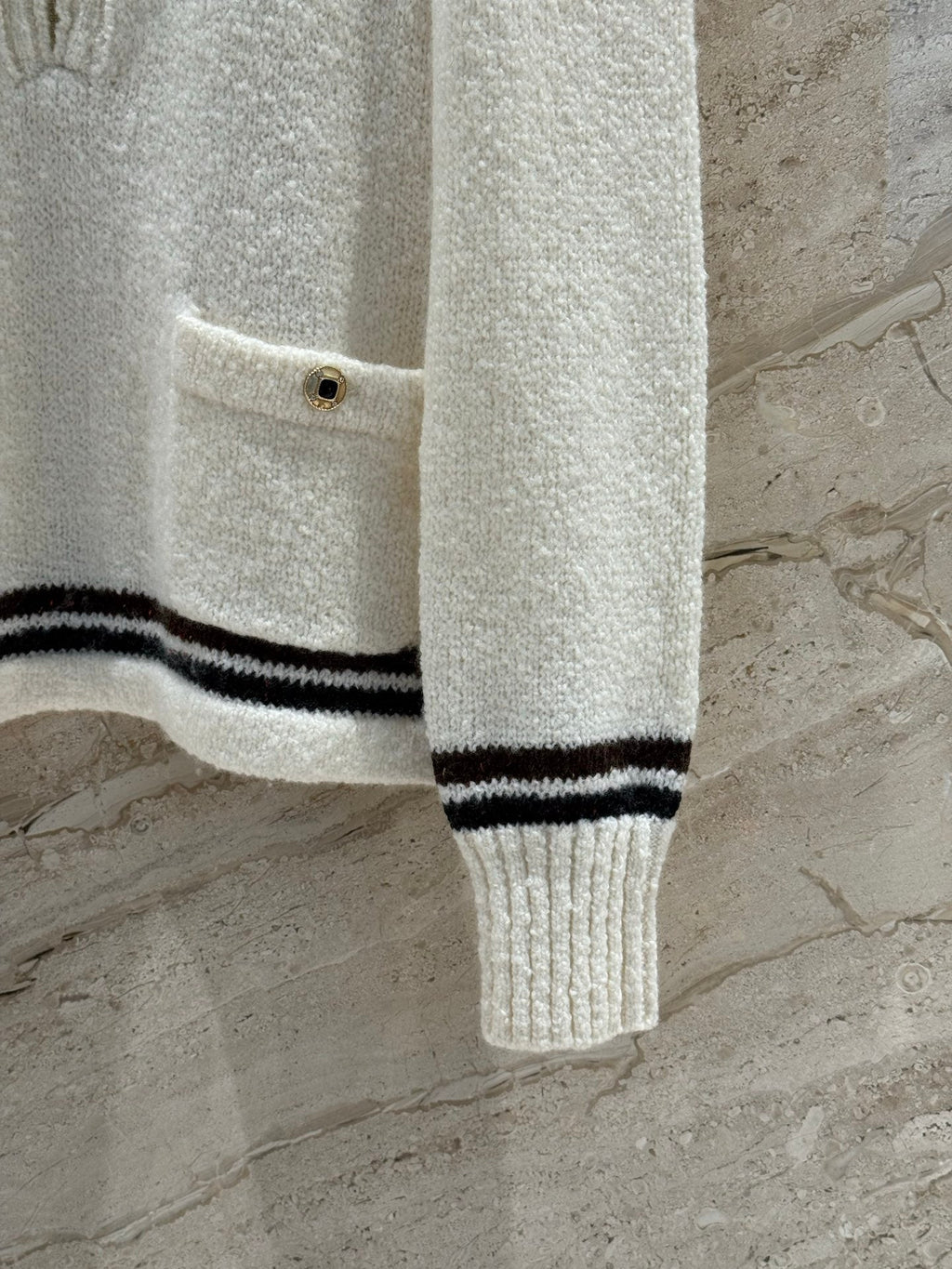 CHANEL 25S CASHMERE HALF-ZIP T-SHIRT 318