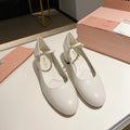 MARY JANE SHOES CLASSIC WHITE SHEEPSKIN