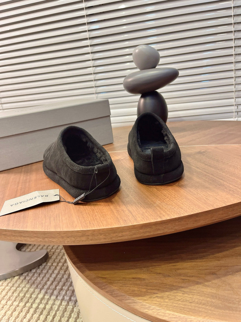 BALENCIAGA 25S AURALEE SLIP-ON 25 MM IN BLACK SUEDE