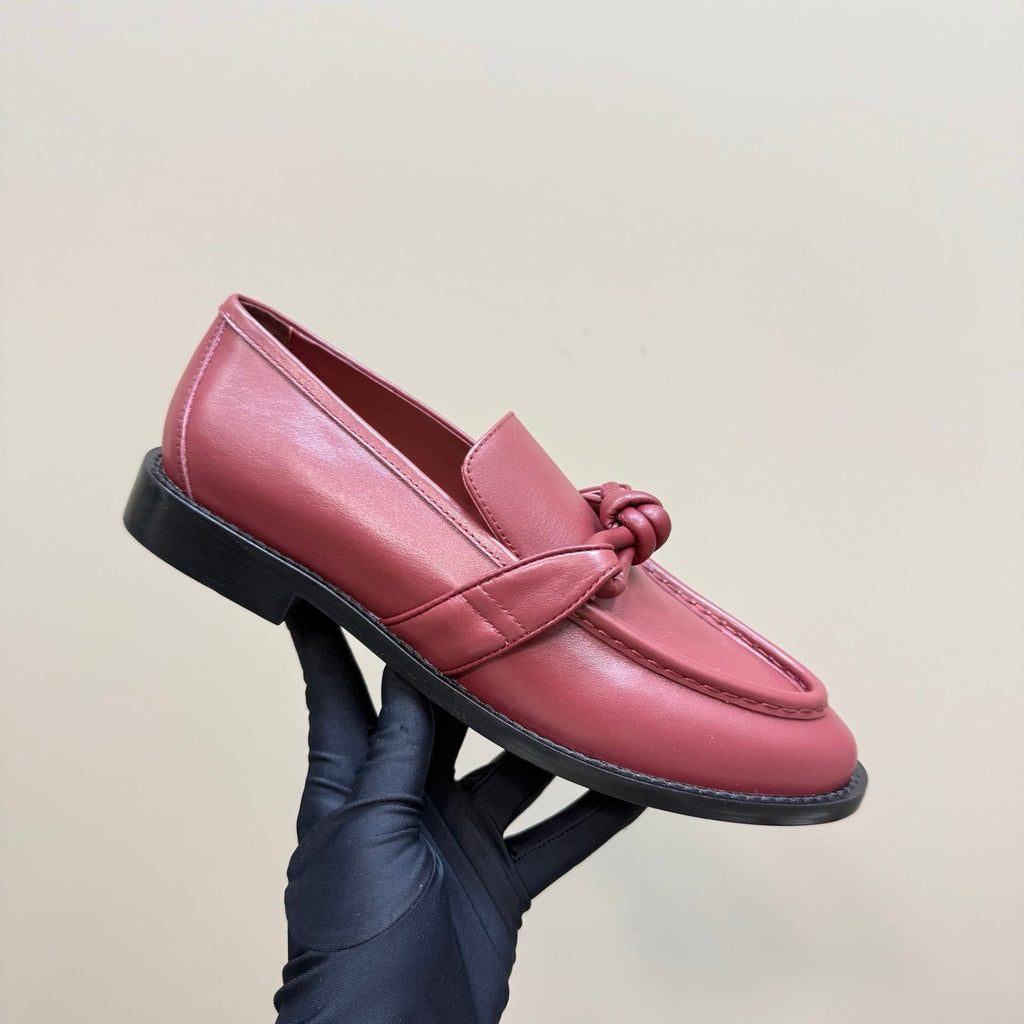 BOTTEGA VENETA ASTAIRE LOAFER IN BERRY RED CALFSKIN