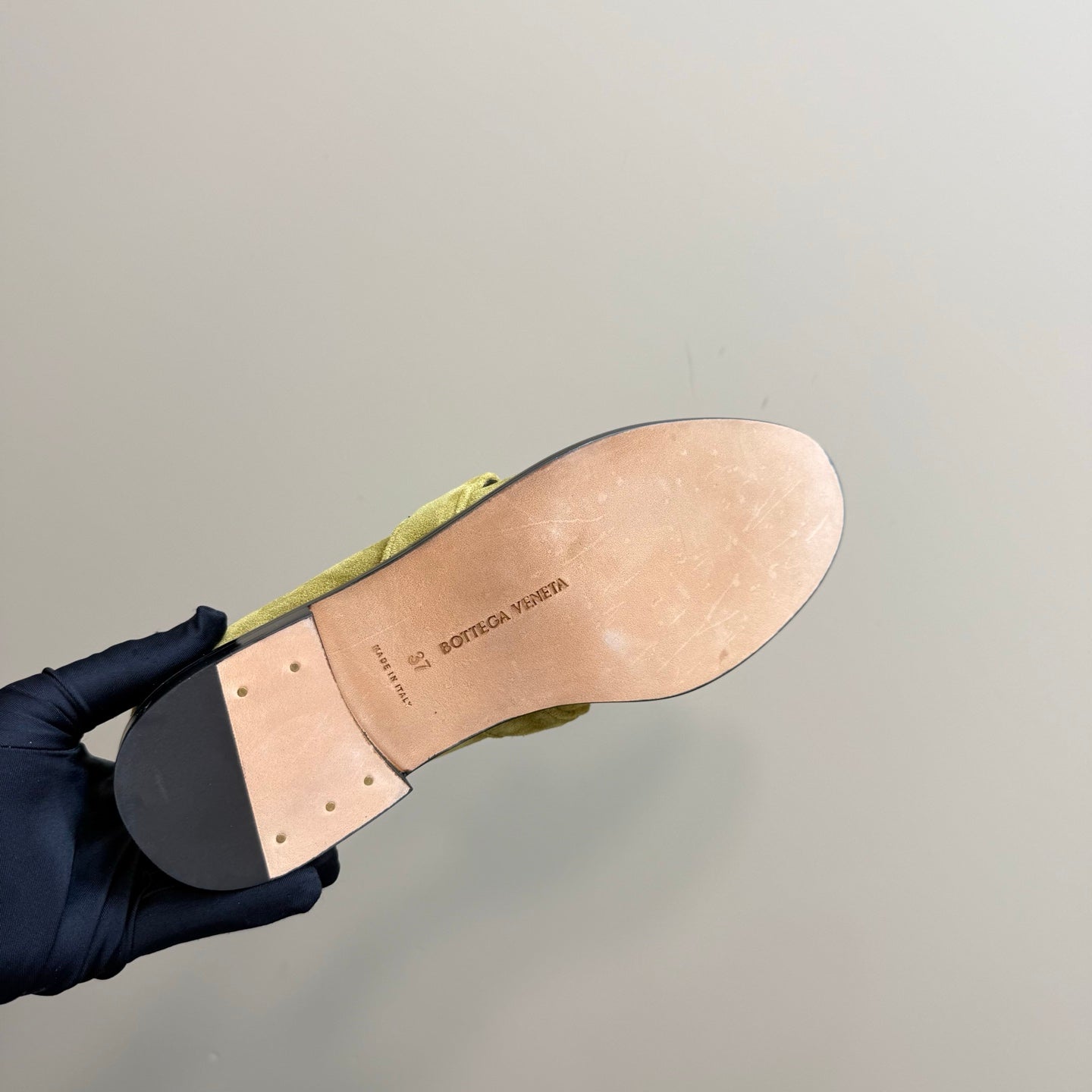 BOTTEGA VENETA ASTAIRE LOAFER IN OLIVE GREEN SUEDE